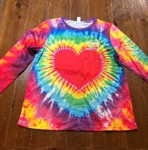 Tie-dye Heart Long Sleeve Shirt
