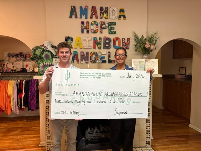 Saguaros Children's Charities check presentation